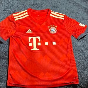 Adidas Kids Red and White Soccer Jersey